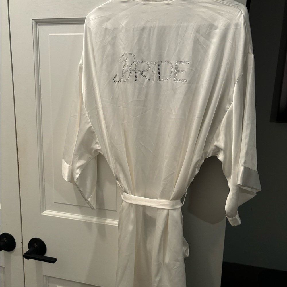 White satin Victoria’s Secret Bride robe